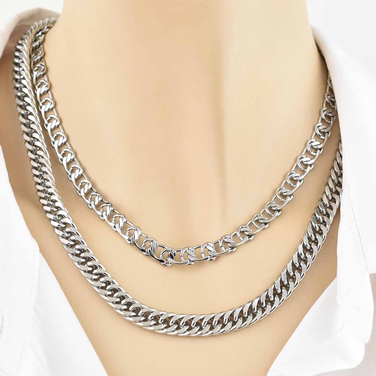 Micro Cubano Chain Silver 8MM Αλυσίδα λαιμού από ανοξείδωτο ατσάλι 316L